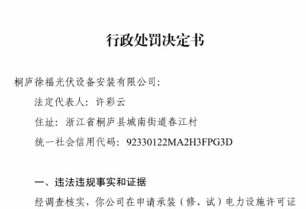 罚3万元！这家光伏企业因提供假材料受到行政处罚