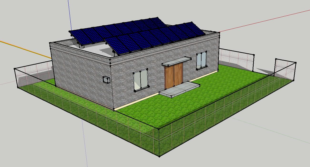 很美的模型：户用分布式光伏组件安装效果图、坡屋顶效果图
